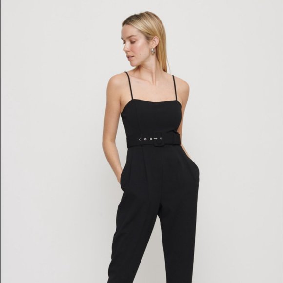 2 for $35 Black Jumpsuit with Belt - Picture 1 of 9